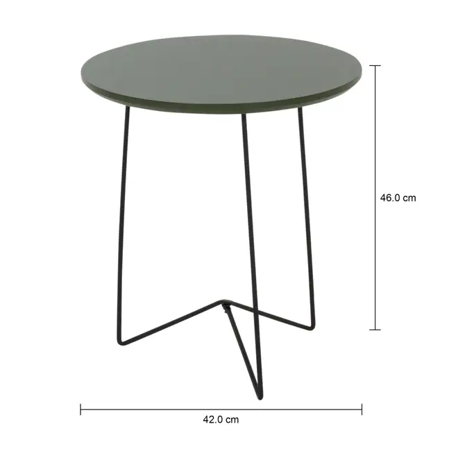 MESA LATERAL REDONDA 42 CM PIRLO - PRETO/MUSGO - Foto 4