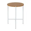 BRANCO/AMÊNDOA - MESA LATERAL REDONDA 38 CM HONEY