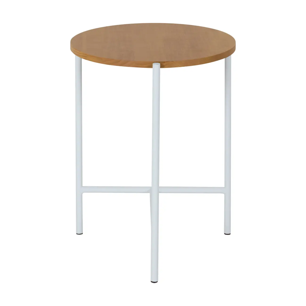 MESA LATERAL REDONDA 38 CM HONEY - BRANCO/AMÊNDOA - Foto 1