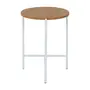 BRANCO/AMÊNDOA - MESA LATERAL REDONDA 38 CM HONEY