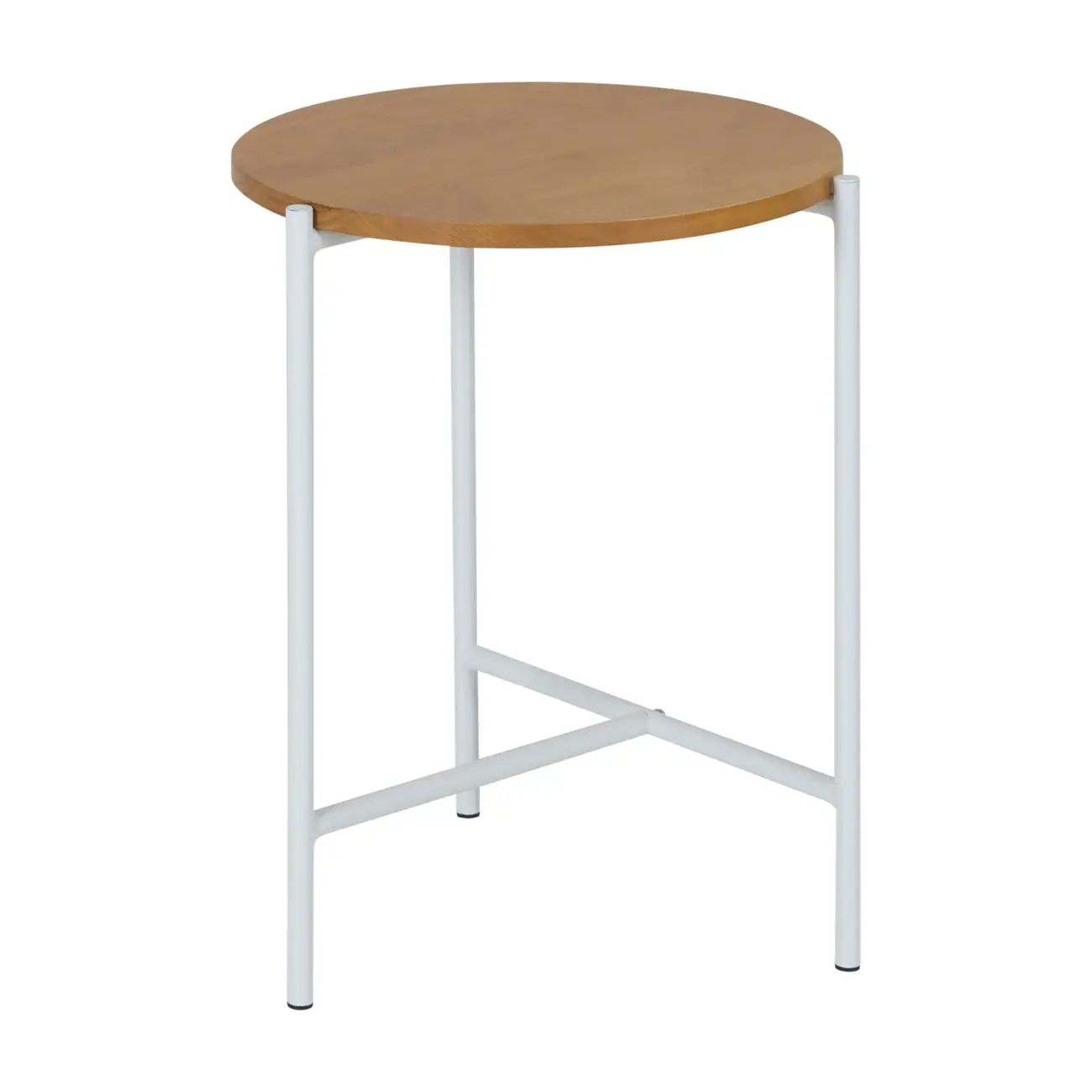 MESA LATERAL REDONDA 38 CM HONEY - BRANCO/AMÊNDOA - Foto 2