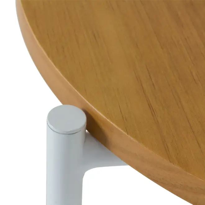 MESA LATERAL REDONDA 38 CM HONEY - BRANCO/AMÊNDOA - Foto 4