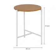 MESA LATERAL REDONDA 38 CM HONEY - BRANCO/AMÊNDOA - Foto 5