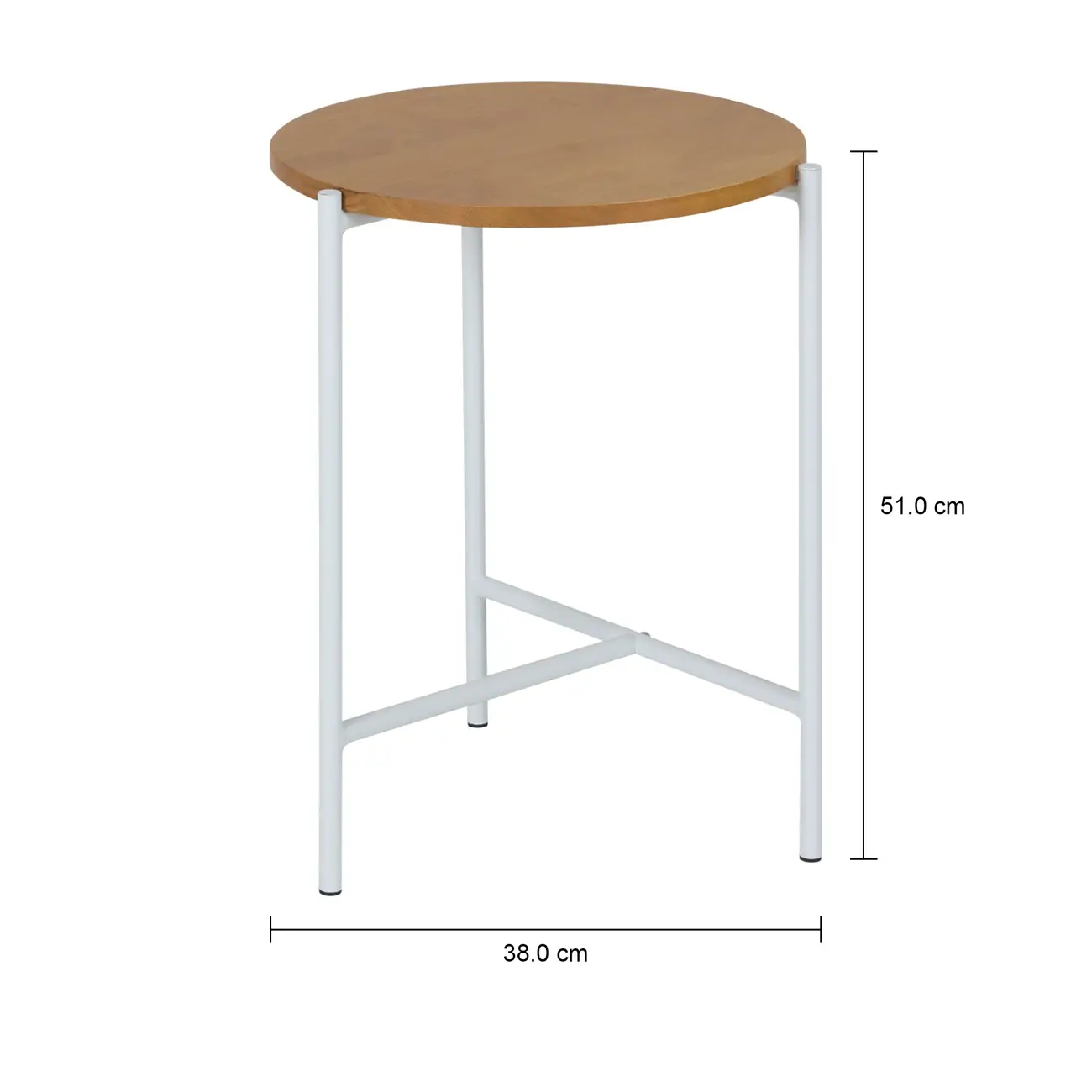 MESA LATERAL REDONDA 38 CM HONEY - BRANCO/AMÊNDOA - Foto 5
