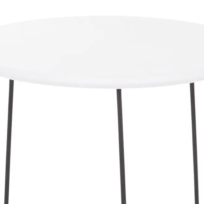 MESA LATERAL REDONDA 42 CM PIRLO - PRETO/BRANCO - Foto 3
