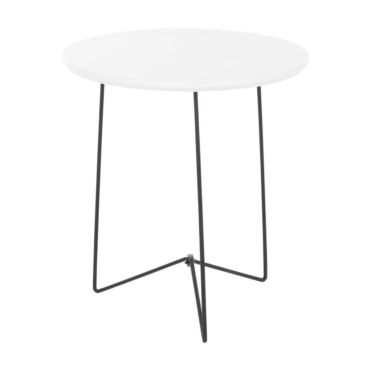 MESA LATERAL REDONDA 42 CM PIRLO - PRETO/BRANCO - Foto 2