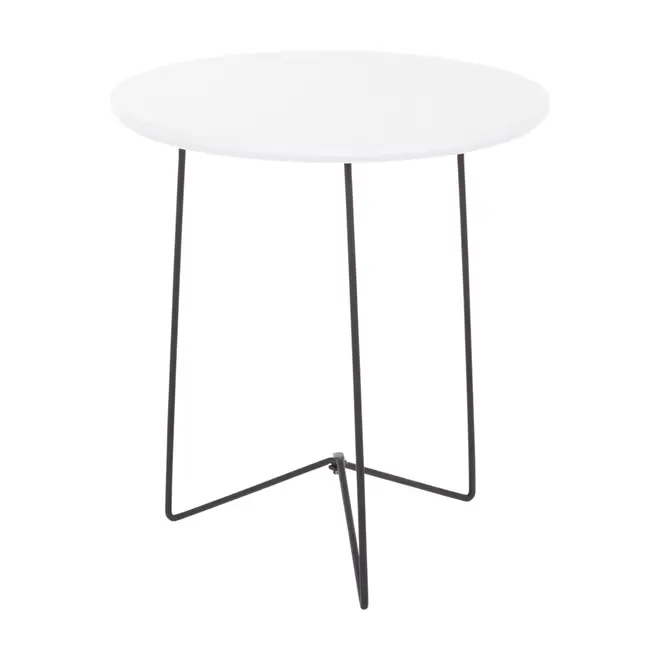 MESA LATERAL REDONDA 42 CM PIRLO - PRETO/BRANCO - Foto 2