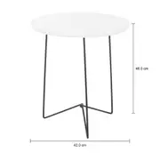 MESA LATERAL REDONDA 42 CM PIRLO - PRETO/BRANCO - Foto 4