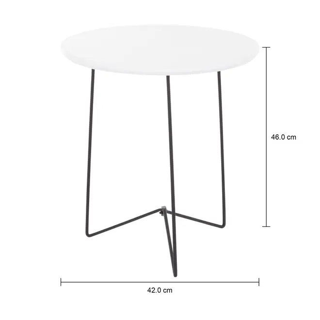 MESA LATERAL REDONDA 42 CM PIRLO - PRETO/BRANCO - Foto 4