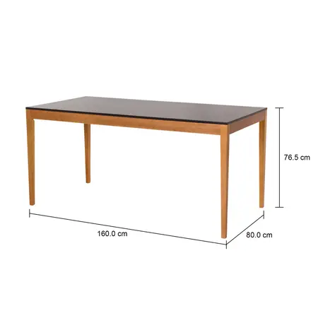 Imagem com medidas do produto MESA DE JANTAR 1,60 M X 80 CM NOAH