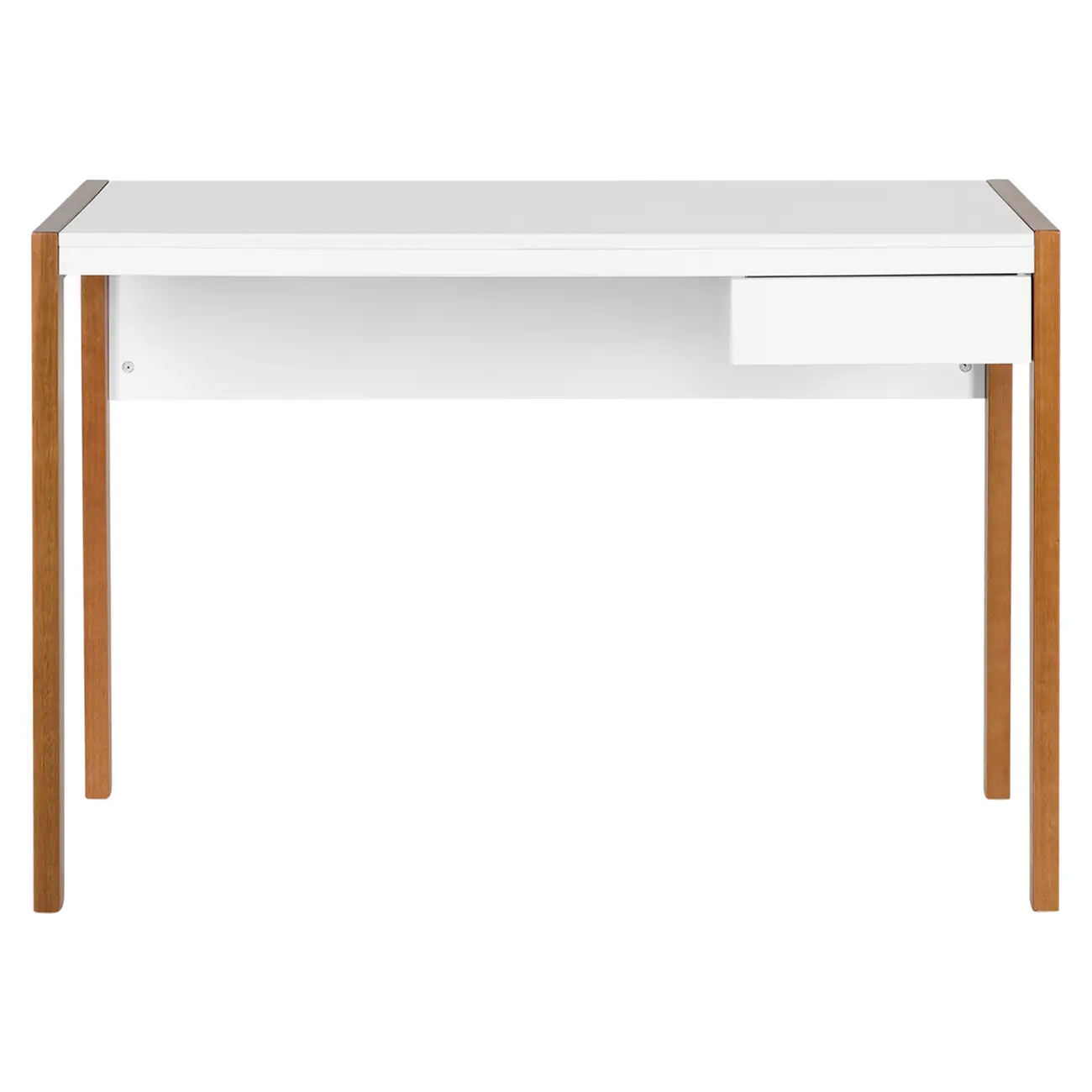 ESCRIVANINHA 1 GAVETA 1,10 M X 55 CM PUERTO - NOZES/BRANCO - Foto 1