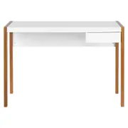 ESCRIVANINHA 1 GAVETA 1,10 M X 55 CM PUERTO - NOZES/BRANCO - Foto 1