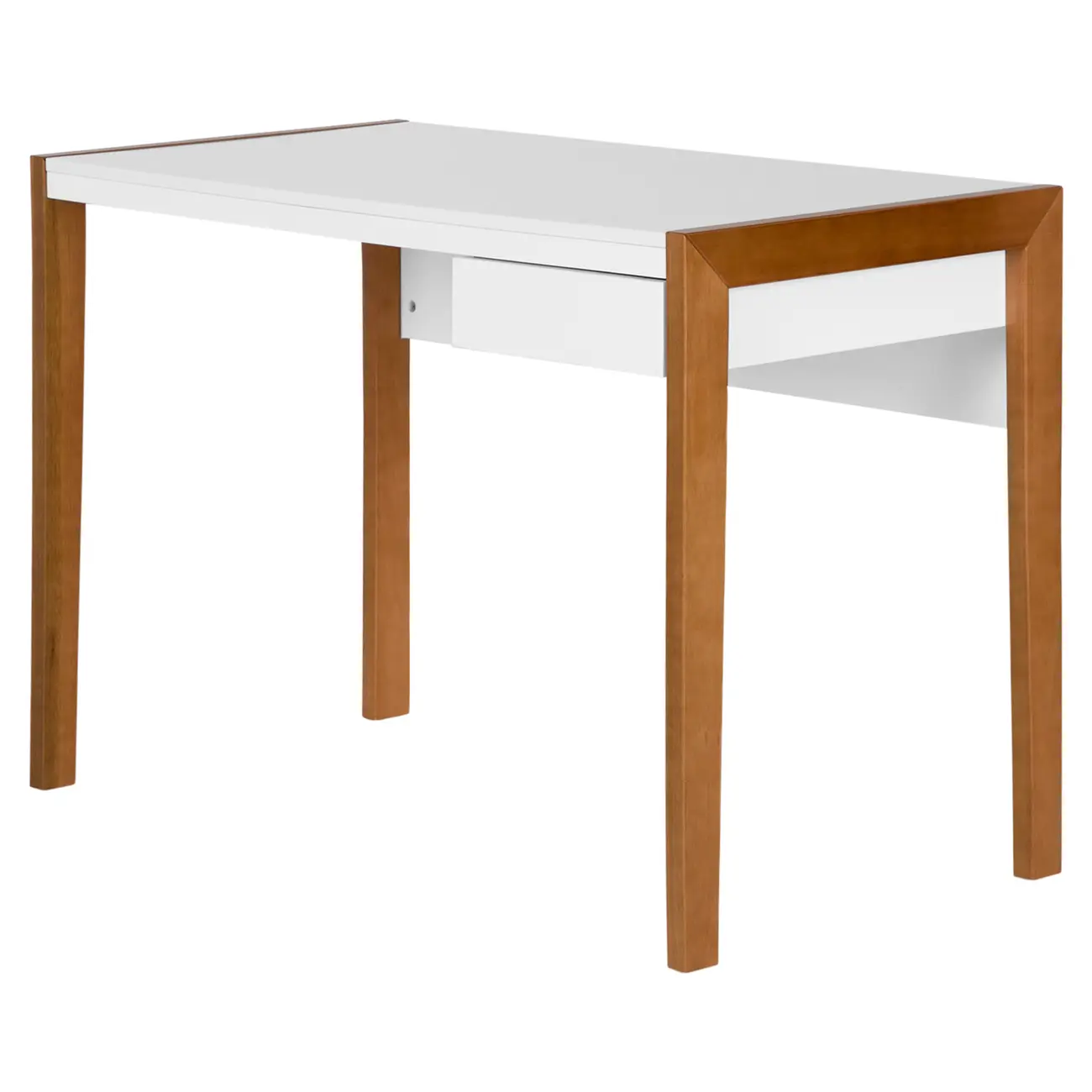 ESCRIVANINHA 1 GAVETA 1,10 M X 55 CM PUERTO - NOZES/BRANCO - Foto 2
