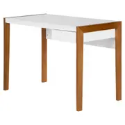 ESCRIVANINHA 1 GAVETA 1,10 M X 55 CM PUERTO - NOZES/BRANCO - Foto 2