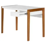 ESCRIVANINHA 1 GAVETA 1,10 M X 55 CM PUERTO - NOZES/BRANCO - Foto 3