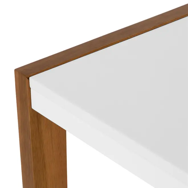 ESCRIVANINHA 1 GAVETA 1,10 M X 55 CM PUERTO - NOZES/BRANCO - Foto 7