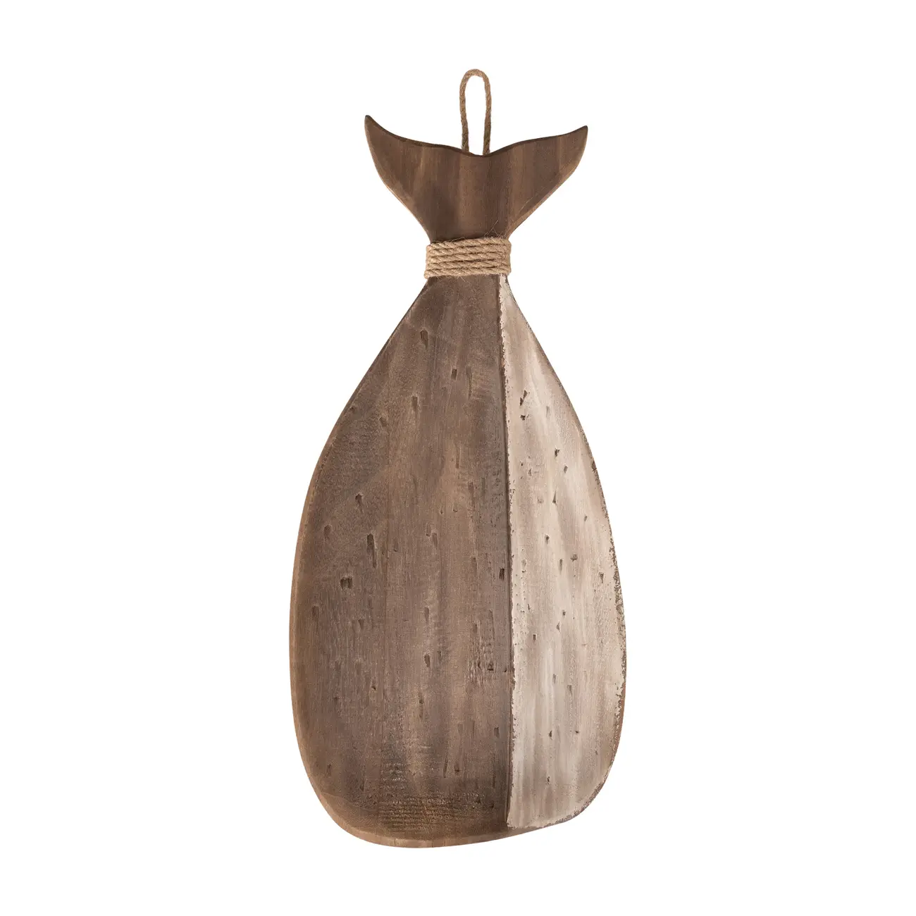 CENTRO DE MESA 41 CM MARAÚ BALEIA - PAULOWNIA/BRANCO - Foto 1