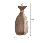 CENTRO DE MESA 41 CM MARAÚ BALEIA - PAULOWNIA/BRANCO - Foto 4