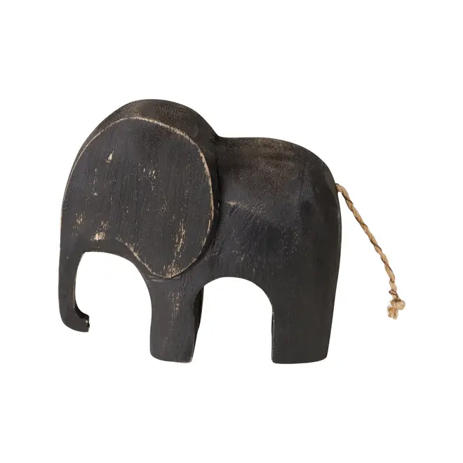 ADORNO MESA ELEFANTE 12 CM JUMB - PRETO - Foto 1