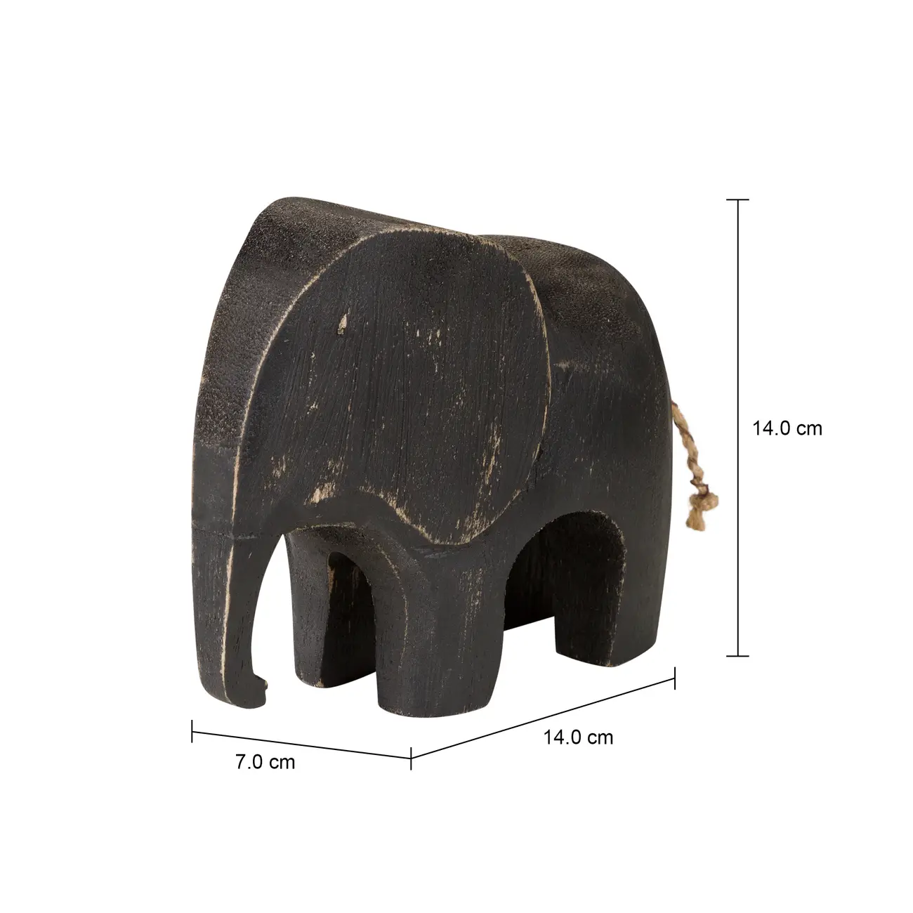 ADORNO MESA ELEFANTE 12 CM JUMB - PRETO - Foto 5