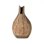 VASO DECORATIVO 21 CM PAULOWNIA - MARROM/MANJERICÃO - Foto 1