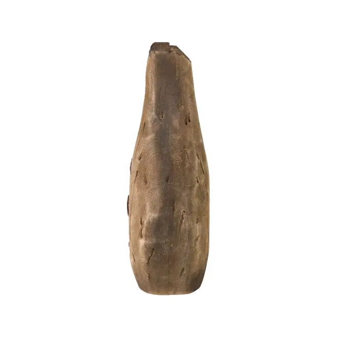 VASO DECORATIVO 21 CM PAULOWNIA - MARROM/MANJERICÃO - Foto 3