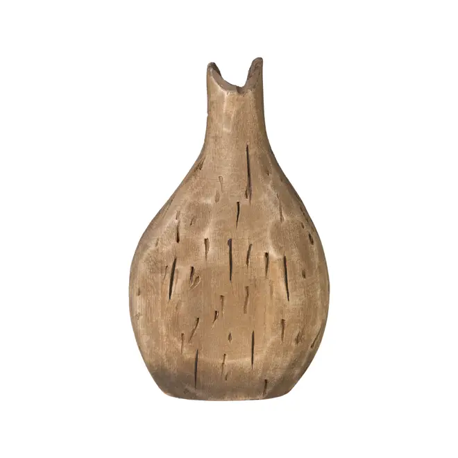 VASO DECORATIVO 21 CM PAULOWNIA - MARROM/MANJERICÃO - Foto 4