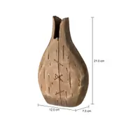 VASO DECORATIVO 21 CM PAULOWNIA - MARROM/MANJERICÃO - Foto 6