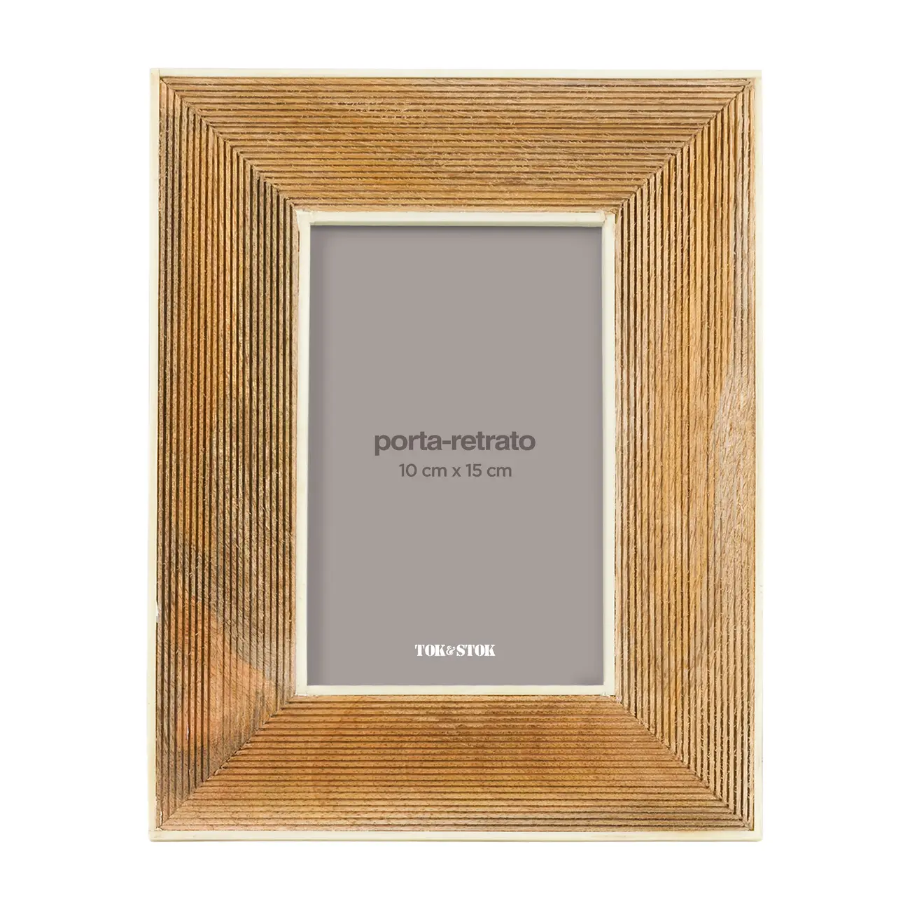 PORTA-RETRATO 10 CM X 15 CM ALBURNO - MANGO/BRANCO - Foto 1