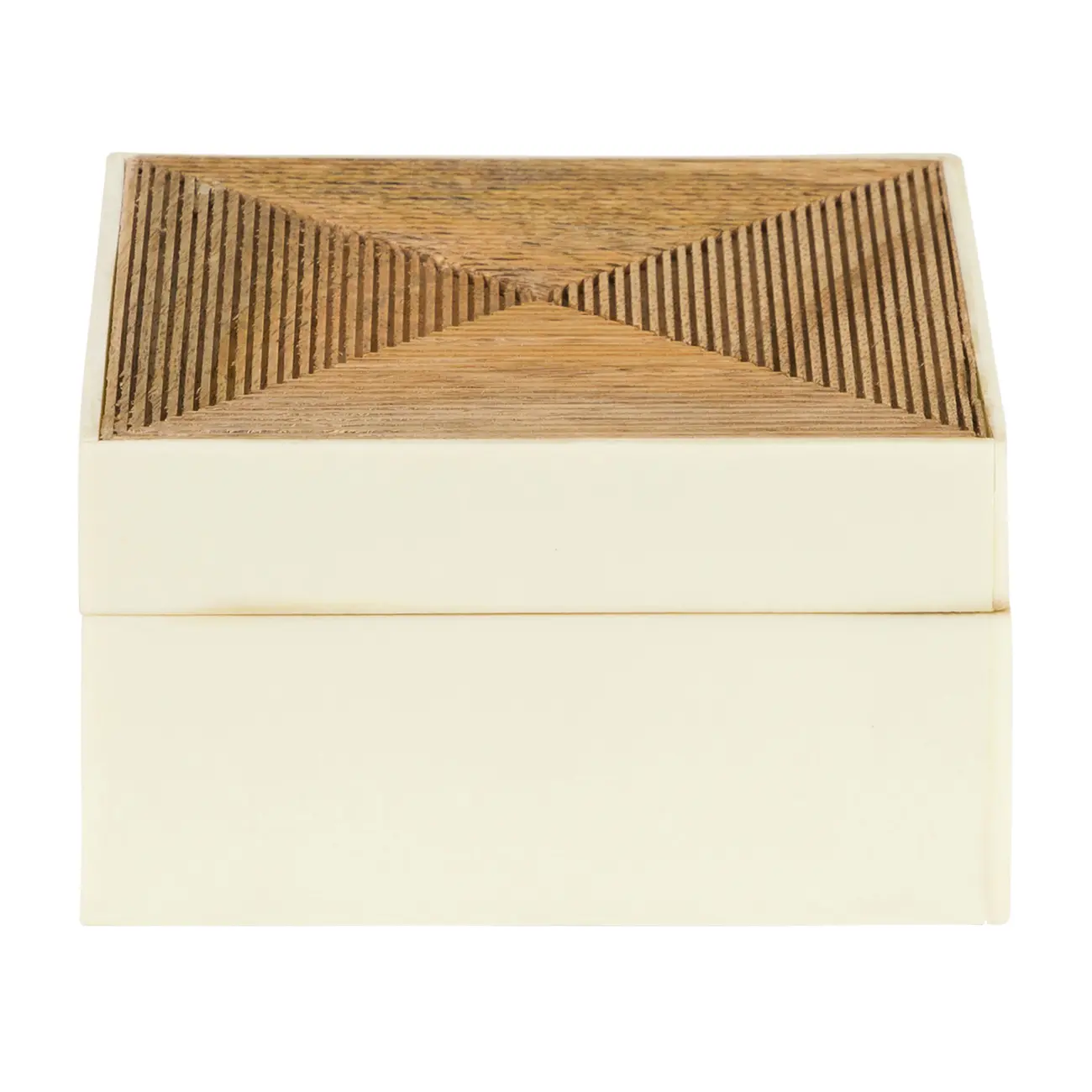 CAIXA 10 CM X 10 CM X 5 CM ALBURNO - MANGO/BRANCO - Foto 1