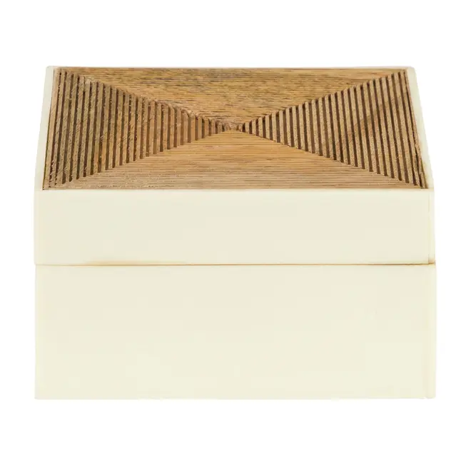 CAIXA 10 CM X 10 CM X 5 CM ALBURNO - MANGO/BRANCO - Foto 1