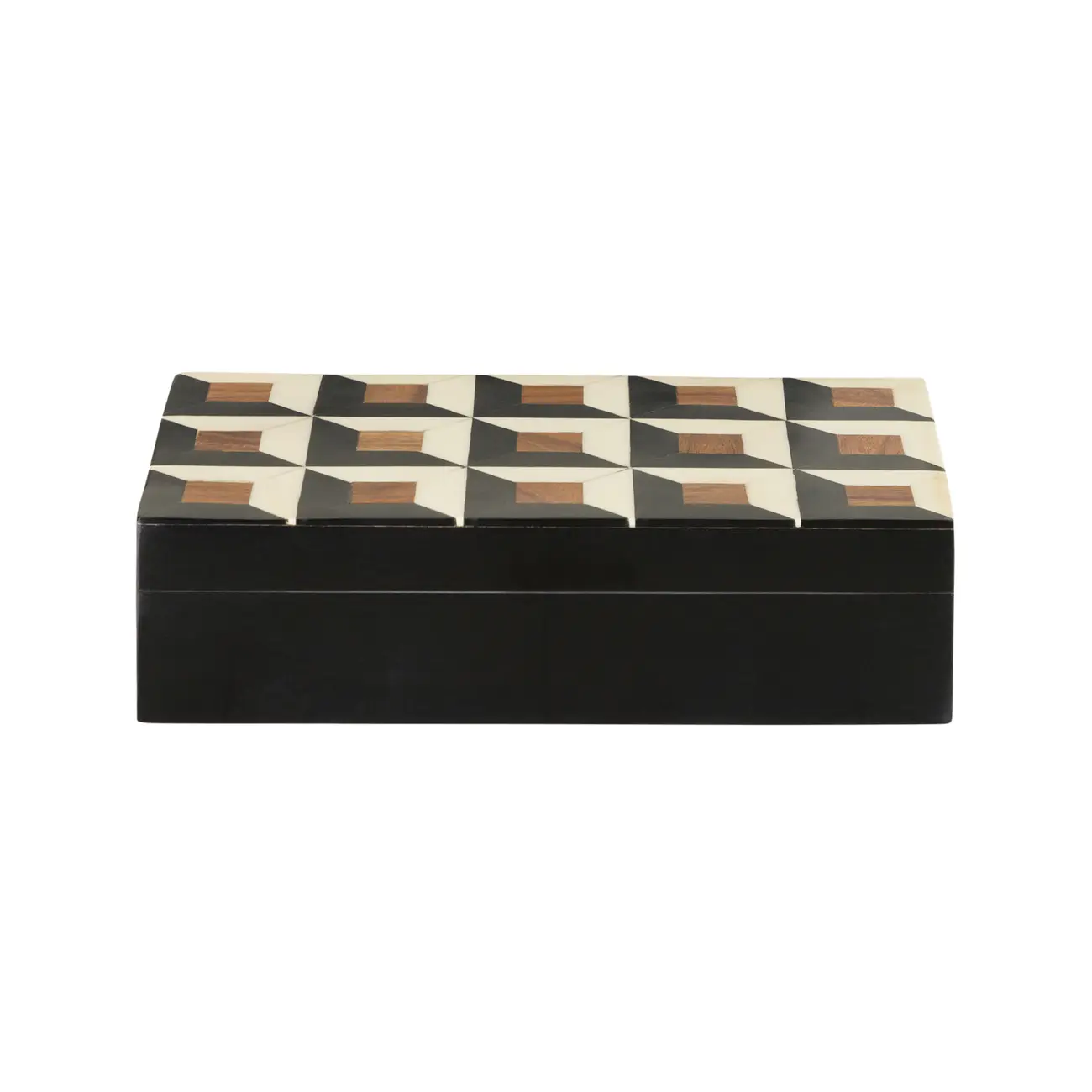 CAIXA 19 CM X 11 CM X 5 CM OBLIQUE - PRETO/BRANCO - Foto 1