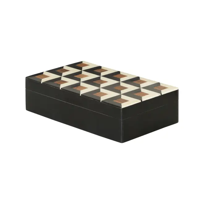 CAIXA 19 CM X 11 CM X 5 CM OBLIQUE - PRETO/BRANCO - Foto 2