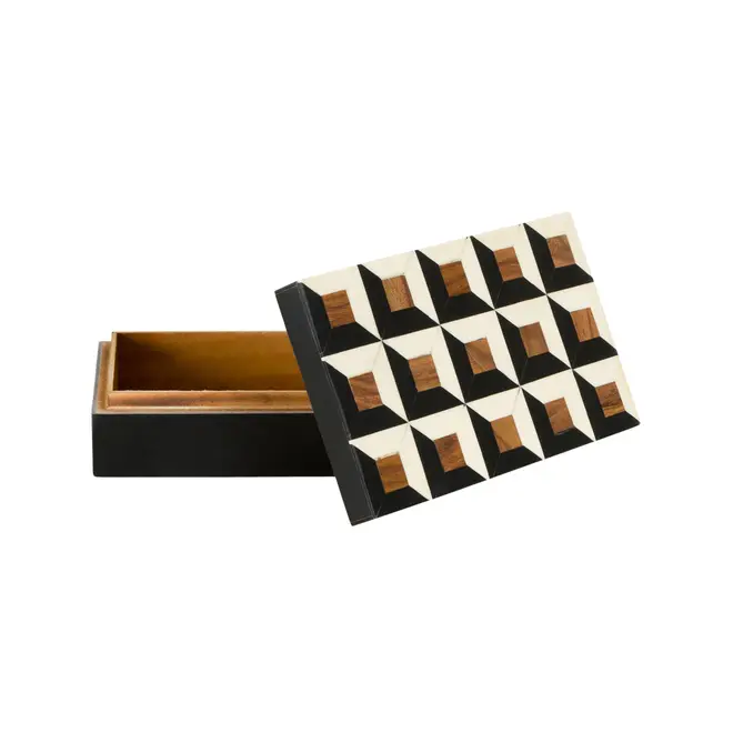 CAIXA 19 CM X 11 CM X 5 CM OBLIQUE - PRETO/BRANCO - Foto 3