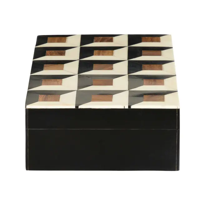 CAIXA 19 CM X 11 CM X 5 CM OBLIQUE - PRETO/BRANCO - Foto 4