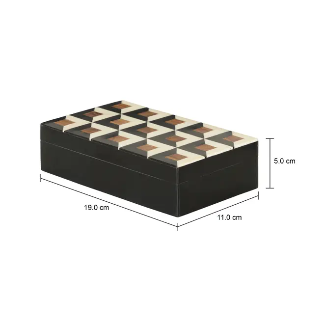 CAIXA 19 CM X 11 CM X 5 CM OBLIQUE - PRETO/BRANCO - Foto 7