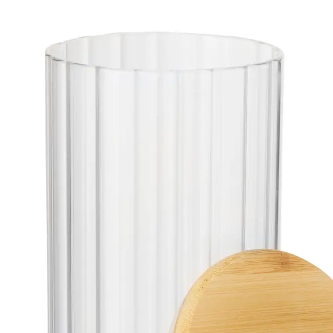 POTE HERMÉTICO 1 L STRICES - INCOLOR/BAMBU - Foto 3