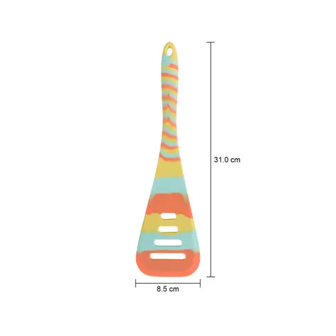 Imagem com medidas do produto ESPÁTULA VAZADA 30 CM SILIMIX