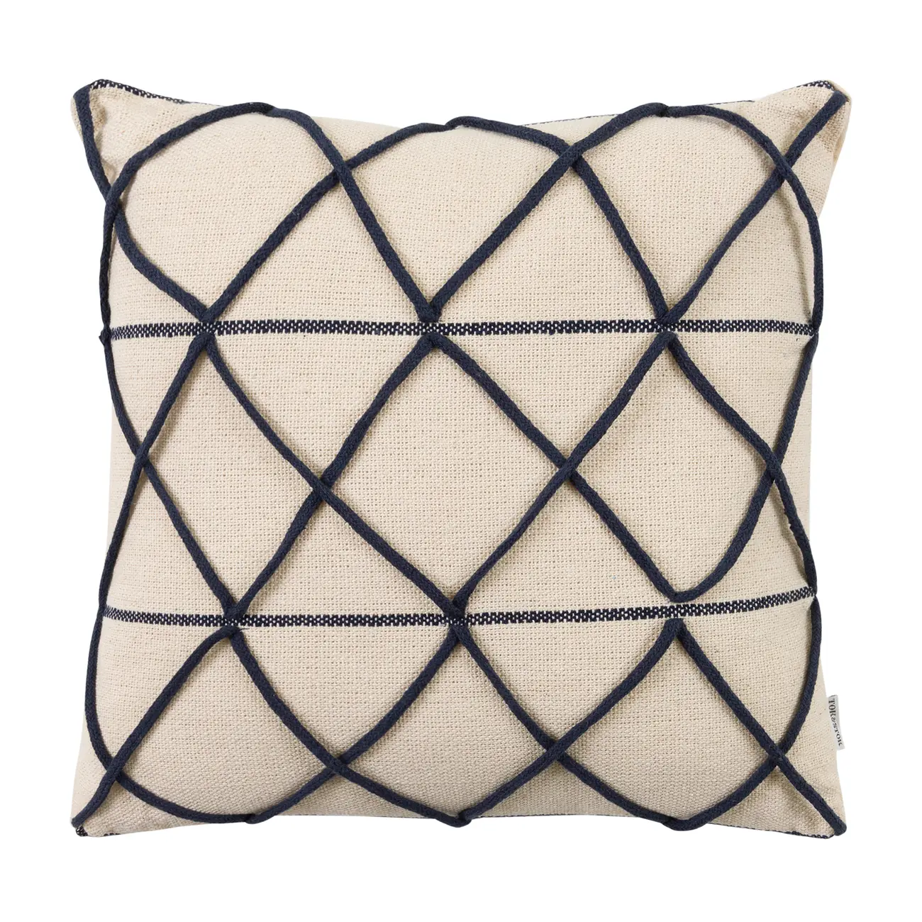 ALMOFADA 45 CM X 45 CM ASSIS I - BRANCO/AZUL - Foto 1
