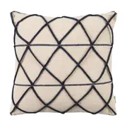 ALMOFADA 45 CM X 45 CM ASSIS I - BRANCO/AZUL - Foto 1