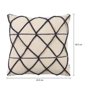 ALMOFADA 45 CM X 45 CM ASSIS I - BRANCO/AZUL - Foto 5