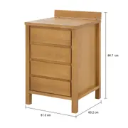 GAVETEIRO DE COZINHA 60 CM 4 GAVETAS MASSY - AMÊNDOA - Foto 9