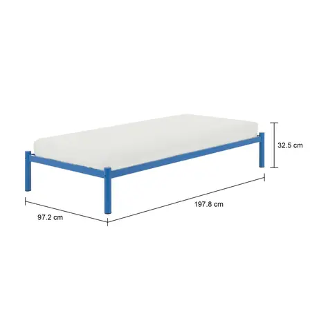 Imagem com medidas do produto CAMA DE SOLTEIRO 88 CM FLAT