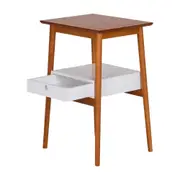 MESA DE CABECEIRA 1 GAVETA GALIA - NOZES/BRANCO - Foto 3