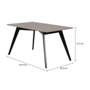 MESA DE JANTAR 1,35 M X 80 CM TAVE SQUARE - PRETO/CAMELO - Foto 7