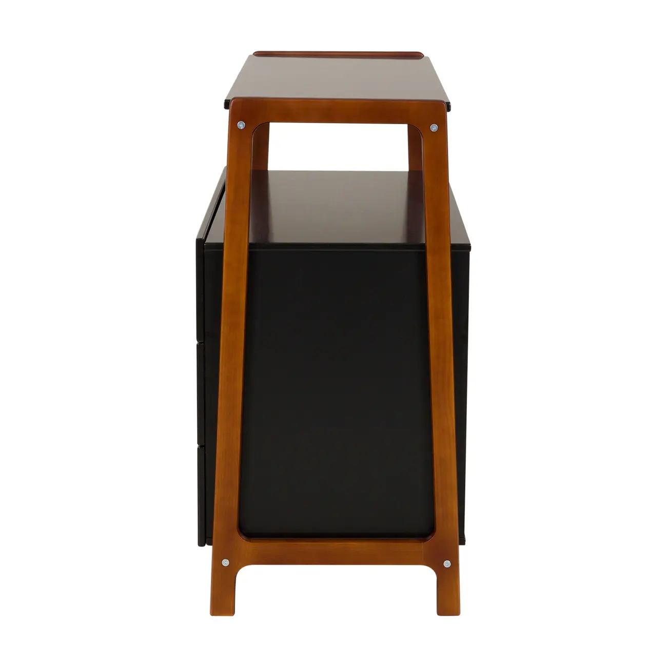 CÔMODA 3 GAVETAS 95 CM X 46 CM WIN - PRETO/NOZES - Foto 4