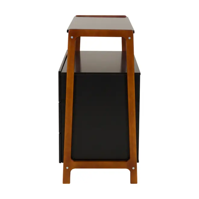 CÔMODA 3 GAVETAS 95 CM X 46 CM WIN - PRETO/NOZES - Foto 4