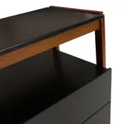 CÔMODA 3 GAVETAS 95 CM X 46 CM WIN - PRETO/NOZES - Foto 6