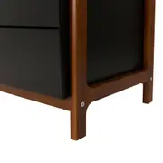 CÔMODA 3 GAVETAS 95 CM X 46 CM WIN - PRETO/NOZES - Foto 8