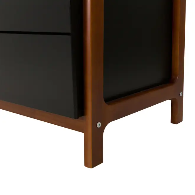CÔMODA 3 GAVETAS 95 CM X 46 CM WIN - PRETO/NOZES - Foto 8